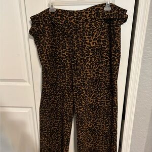 Leopard Print wide leg pants